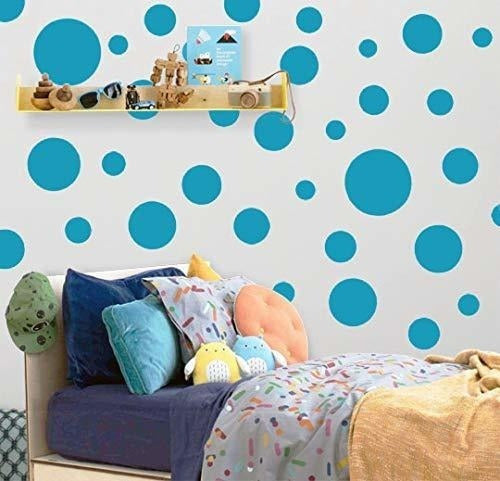 Vinilo Decorativo Pared [07wd6vow] Circulos Azules 0