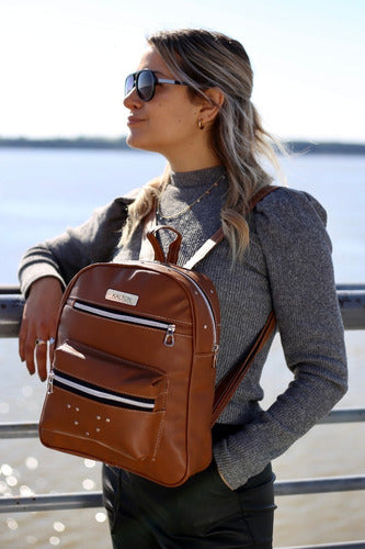 Medium Urban Eco-Leather Backpack with Anti-Theft Pocket 12