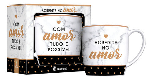 Caneca Porcelana Urban Com Amor Tudo É Possível 1