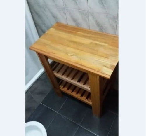Eucalyptus Vanity 60cm Double Deck - Wood Tabletop for Basin 6