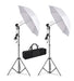 Franca Digital Continuous Light Kit X2 with Lamp Holders, Umbrellas, and 92cm Tripods 0