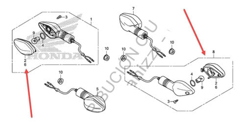 Honda Guiño Der Delantero O Izq Trasero Xr150 Orig Genamax 1