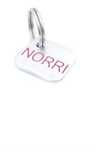 Rectangular Dog Tag 29x26 Engraved Red Color 0