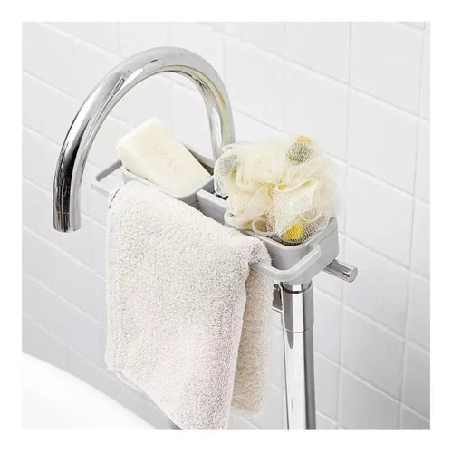 Kitchen Sink Sponge Soap Storage Organizer Hanging Shelf Double Drain Cloth Rack 4