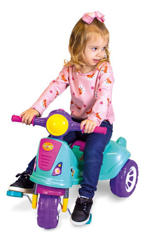 Triciclo Infantil Andador Empurrador Guia Avespa Pink Maral 6