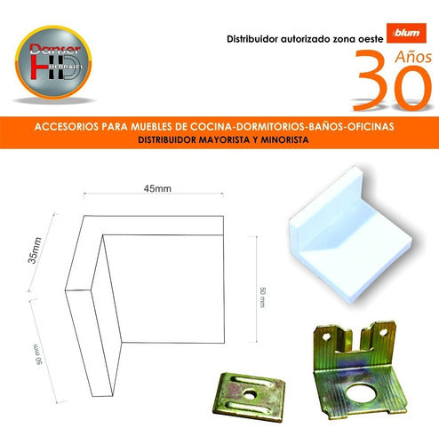 Escuadra Colgador Alacena Y Muebles Regulable Blanco X10 1