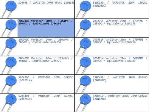 20d241k Varistor 20mm 200vdc S20k150 150vac Protector 150r-p 1