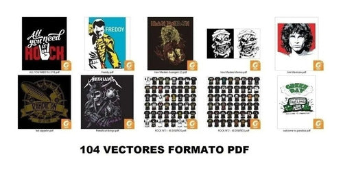 LadyD 240 Vectores Rock Sublimación Remeras Vinilo 1