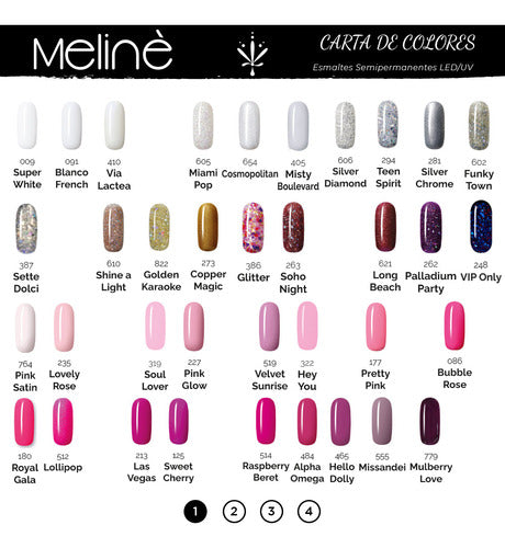 Combo 10 Esmaltes Semipermanentes Meliné + Base + Top Meliné 2