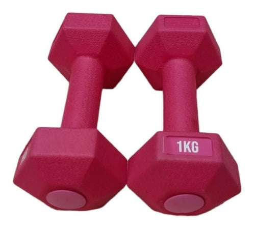 Tourmalhyn Hexagonal PVC Dumbbell Set 1 Kg Gym Functional Crossfit 0