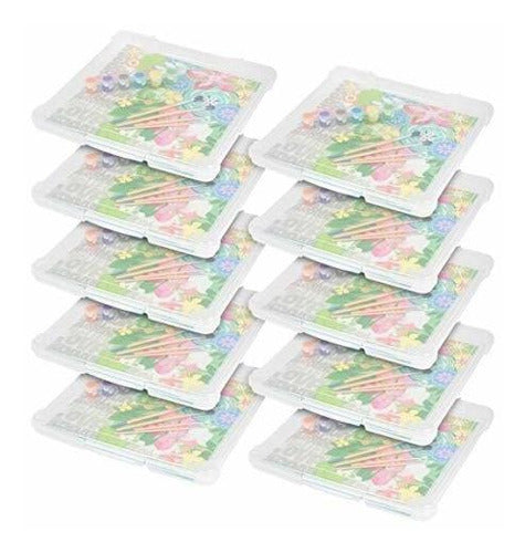 KASVER Estuche Portaobjetos Delgado Pack X10 Unidades Transparentes 0