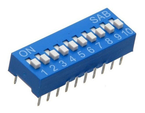 DIP Switch 10 Positions 2.5mm Blue 0