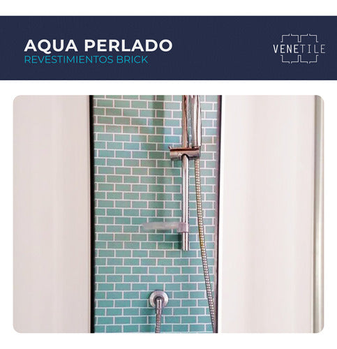 Venetile Brick Aqua Perlado Para Piscina, Cocina, Baño M2 4