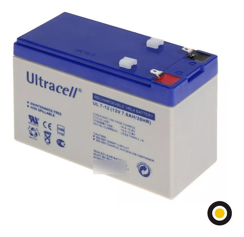 Ultracell Bateria Gel 12v 7ah Recargable Alarma Ups + Cargador 20amp 3