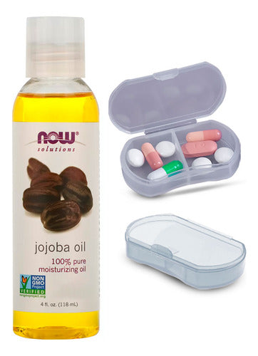 Now Foods Óleo Jojoba 118ml  Hidratante + Porta Cápsulas 0