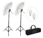 Kit Fotográfico LED Luz Led Continua X2 Portalámpara, Paraguas Trípode 108cm 0