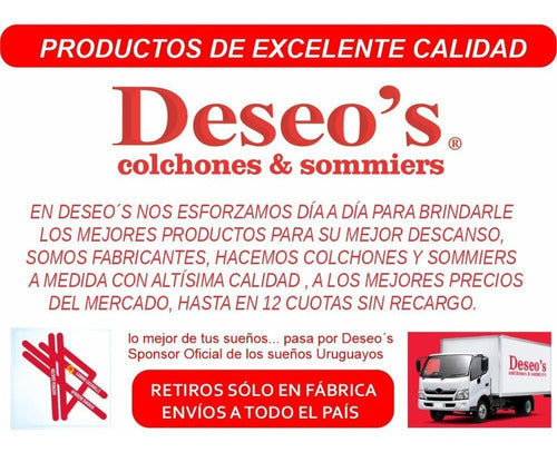 Deseo's Sommier 1 Plaza Espuma D 26 Línea Pasión Capitoneado 2