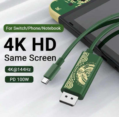 Cable Usb C A Displayport Para Nintendo Switch, Zelda 4k 5