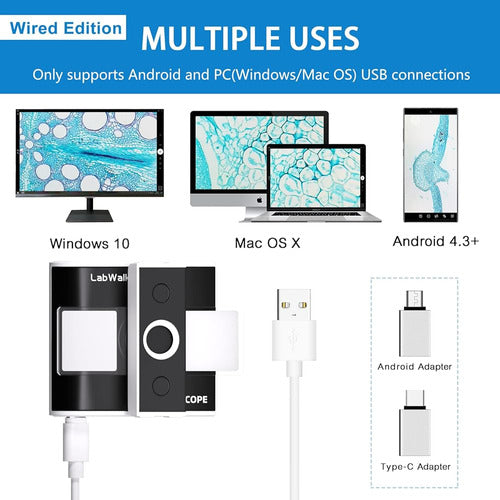 Cámara De Microscopio Móvil Con Cable Labwalk, Microscopio D 4