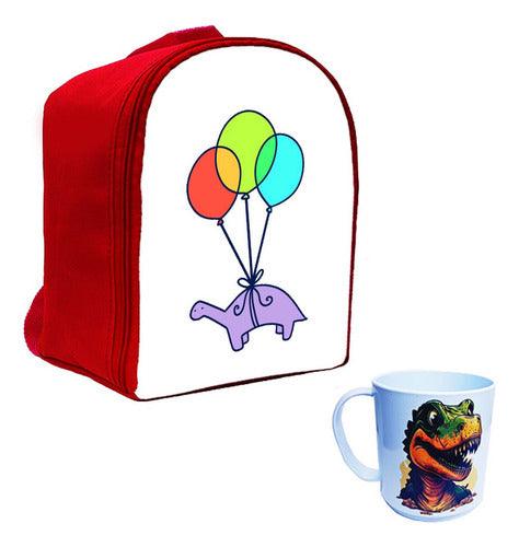 Red Dinosaur Garden Backpack Kit with Gift Mug #A 46 0