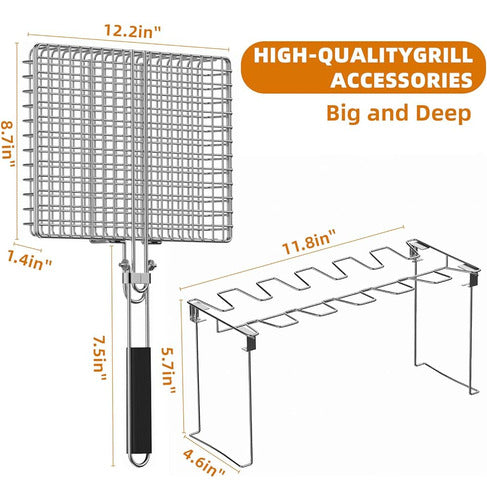 Accesorios De Parrilla Voxpoa, Cesta De Parrilla Y Estante D 1