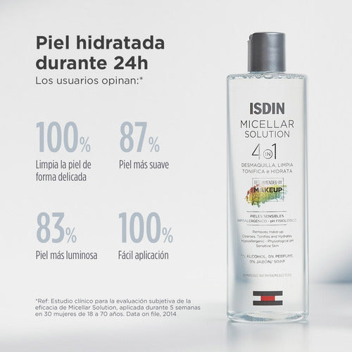 Isdin Micellar Solution 4 in 1 Makeup Remover Cleansing Water 1