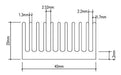 Awxlumv 4pcs 40mm Heat Sink Kit 40 x 40 x 20 mm /1.57 x 1.57 x 0.79 inches 4