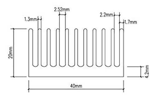 Awxlumv 4pcs 40mm Heat Sink Kit 40 x 40 x 20 mm /1.57 x 1.57 x 0.79 inches 4