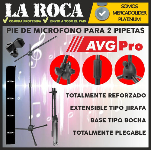 AVG PRO Combo Pie Microfono + Araña Shockmount 3