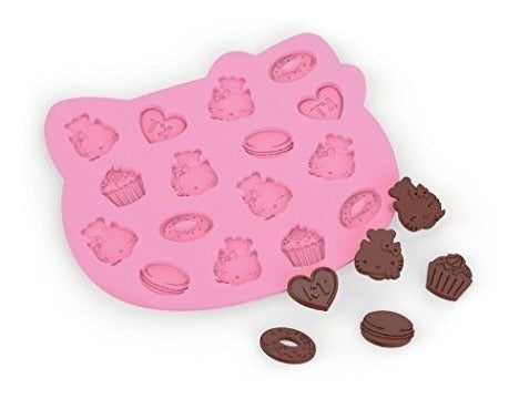 Siliconezone Hello Kitty Collection 8" Non-Stick Silicone Chocochips Chocolate Wafer Mold, Pink 1