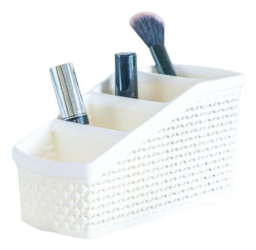 Generic Plastic Desk Organizer Basket Cream 20x9.5x10.5 0