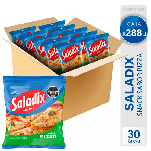 Saladix Pizza Flavor Snack Crackers Box of 288 Packs 0