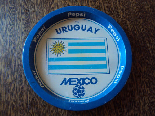 Plato Uruguay Futbol Mundial Mexico 86 Pepsi Deporte Metal 0