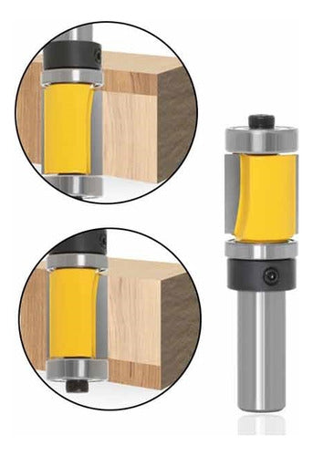 Maxtool Flat Copying Router Bit 1/2" Shaft x 3/4" Diameter x 20mm Length with Double Bearings 0