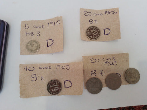 Lote 6 Antiguas Monedas Argentinas Lote D 1905 1906 Y Otras 0