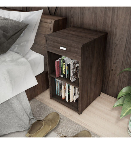 Modern Bedside Table with 1 Drawer Shelf for Mattress by Decohoy 1