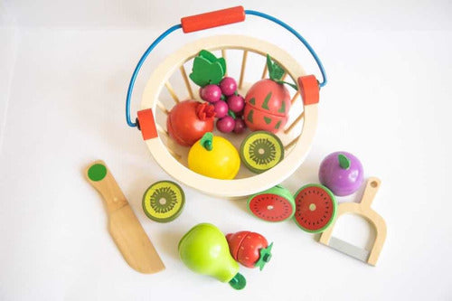 Juego Canasto De Madera Con Frutas Para Cortar Cadaques Kids 5