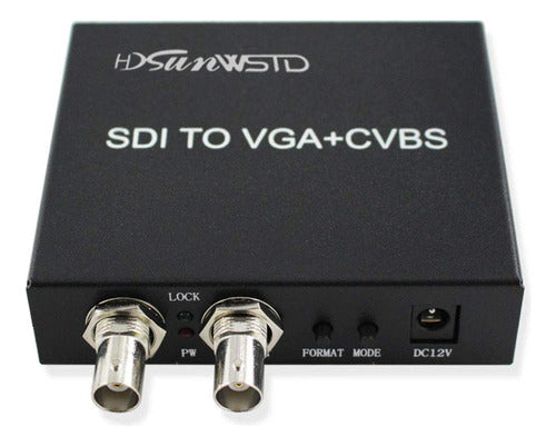 HDSUNWSTD SDI (SD-SDI/HD-SDI/3G-SDI) to VGA+CVBS/AV+SDI Converter 0