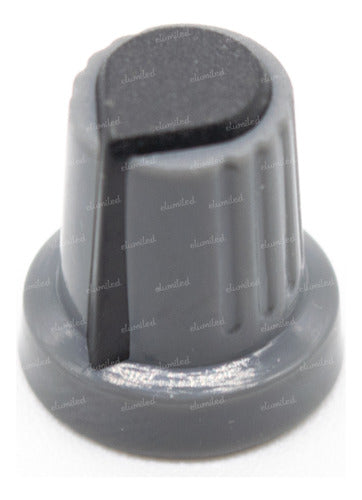 4 Gray and Black Ribbed Shaft Potentiometer Knobs 6mm Diameter 0