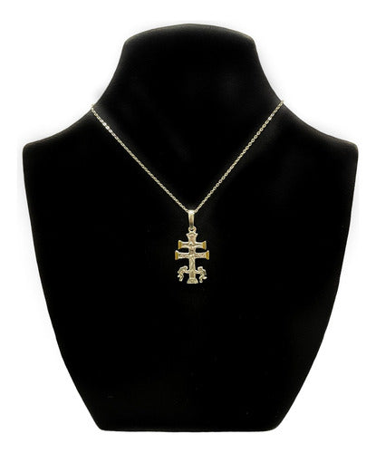 Paterson Joyería Delicate Chain Set with Caravaca Cross in 925 Silver and Gold 0