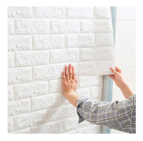 Lodd Revestimiento Pared Adhesivo Piedra Blanco Pack X 10 Placas 1