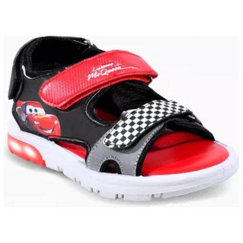 Footy Sandals With Lights Cars Lightning McQueen Velcro 1023 1