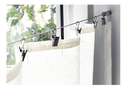 KASVER Uruguay Curtain Wire Rod System with Clips 0