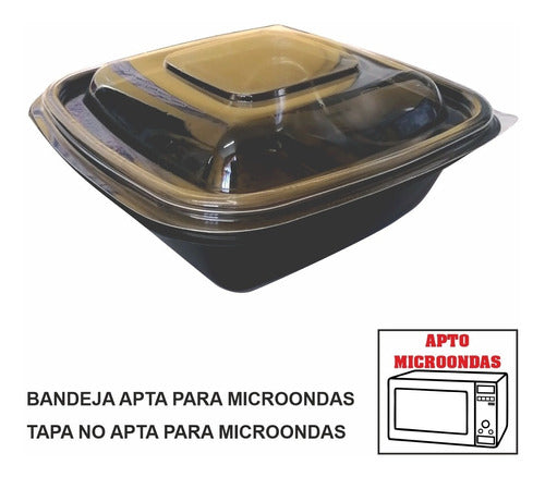 CICCARIELLO Square Tray Suitable for Microwave with Lid - 100 Units 1