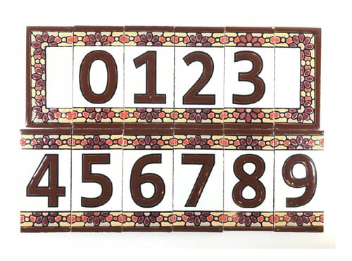 Ceramic Beige House Numbers - Mosaic 0