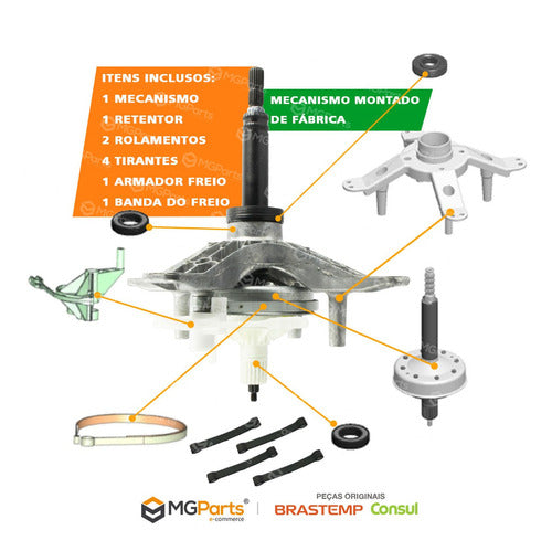 Kit Mecanismo Tirantes Lavadora Consul Cwl16ab Original 1