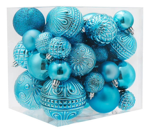 LUCKYCHRIS Christmas Ball Ornaments, Blue Christmas Tree Decoration 0