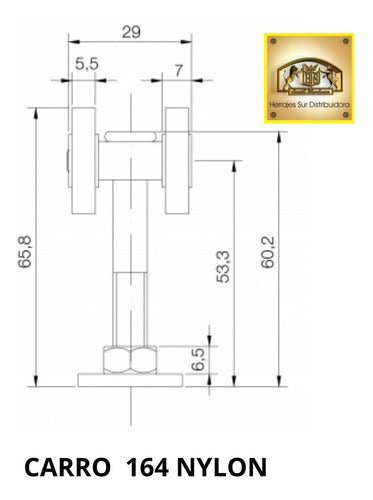 Metalúrgica Ruedamas Carro 164 V Bis Acero 80 Kgs Corredizo Riel Colgante X Unid 4