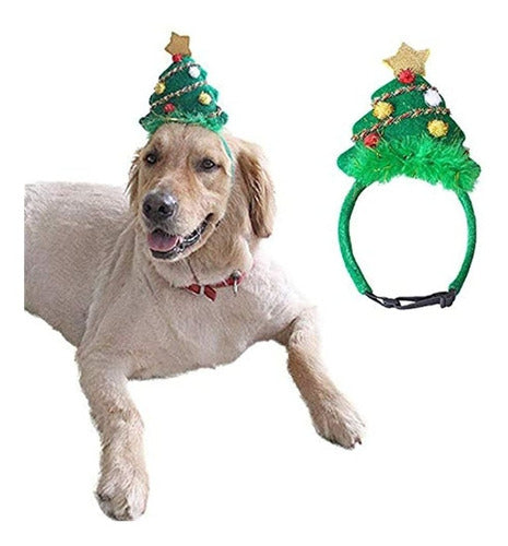 Aniac Pet Green Christmas Hat Santa Cap Ajustable Arbol De 0