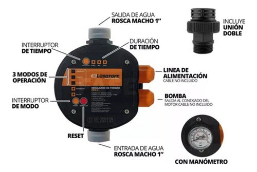 Regulador Automático De Presión Agua Lusqtoff Mps-2 1100w 4